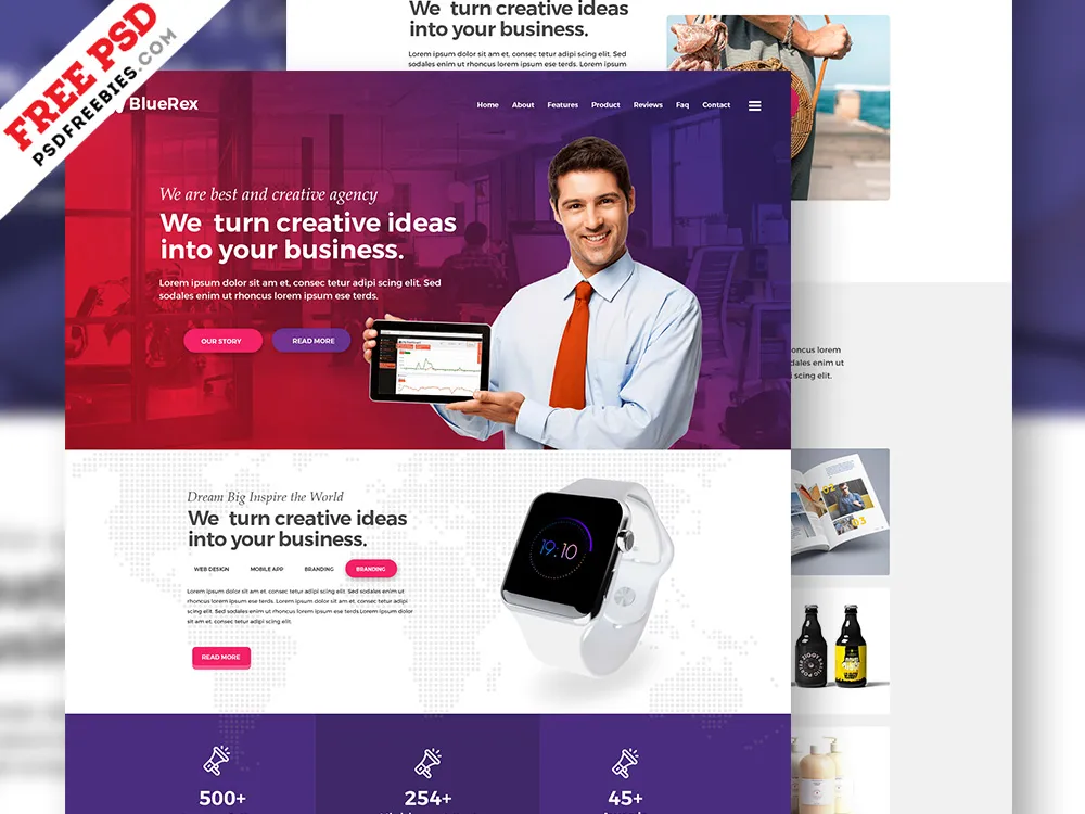 Creative Agency Web Design Free PSD