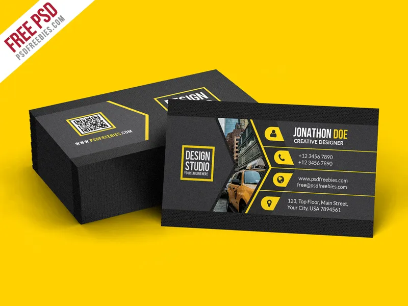 Creative Black Business Card Template PSD