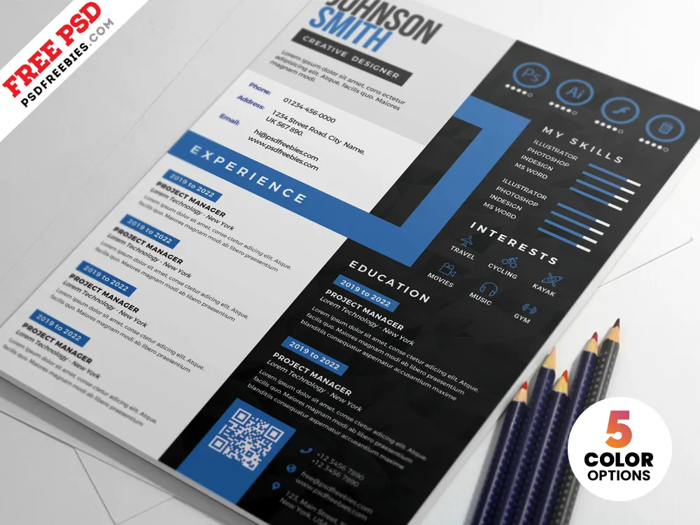 Creative CV Resume Design PSD Templates