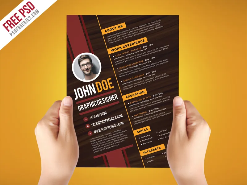 Creative Graphic Designer Resume Template PSD