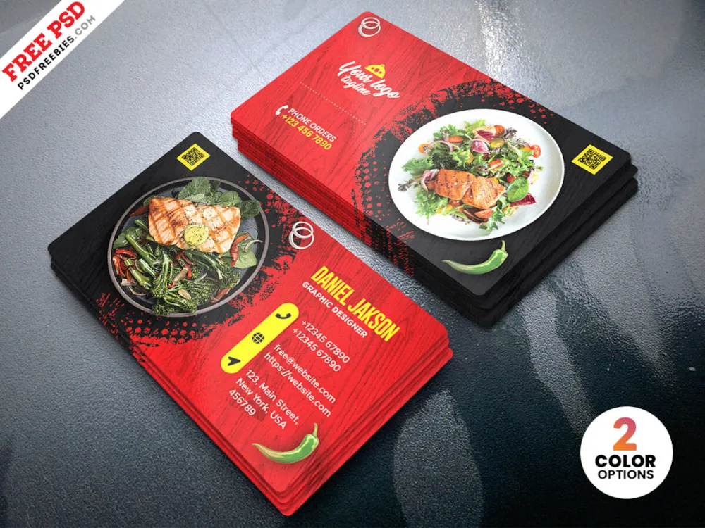 Creative Restaurant Business Card PSD Design