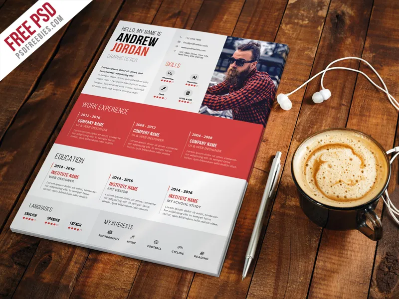 Creative Resume CV Template PSD