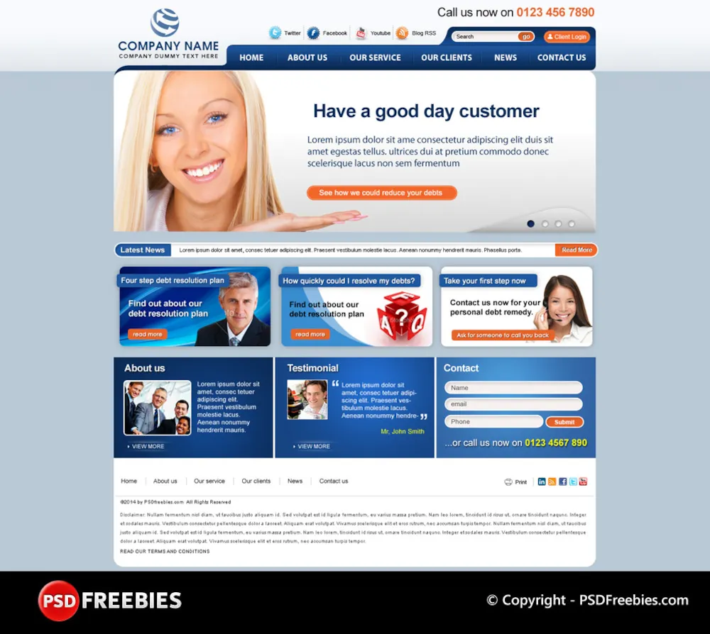 Creative Template for Corporate Websites PSD