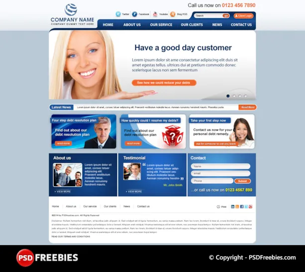 Creative Template for Corporate Websites PSD