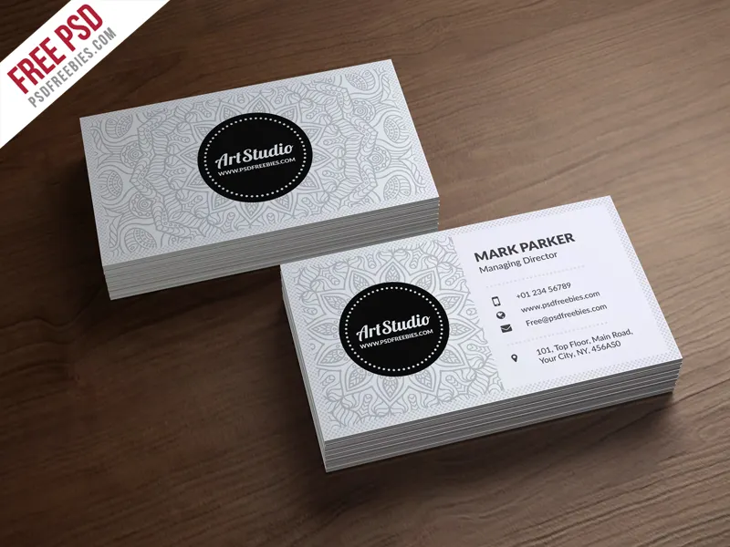 Creative White Business Card Free PSD