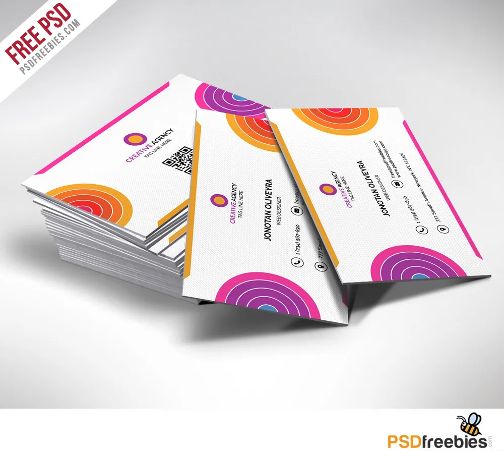 Creative and Colorful Business Card Free PSD
