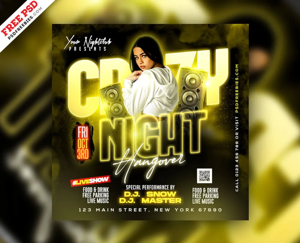 DJ Club Event Party Social Media Post PSD