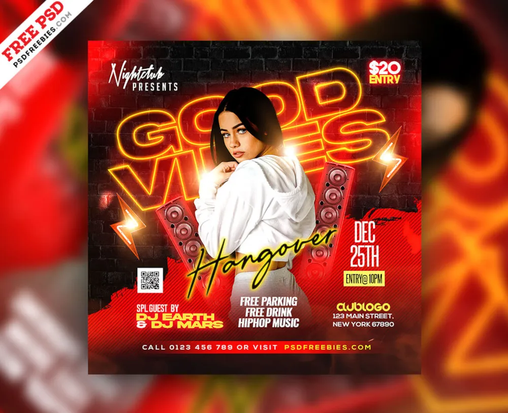 DJ Music Party Social Media Post PSD