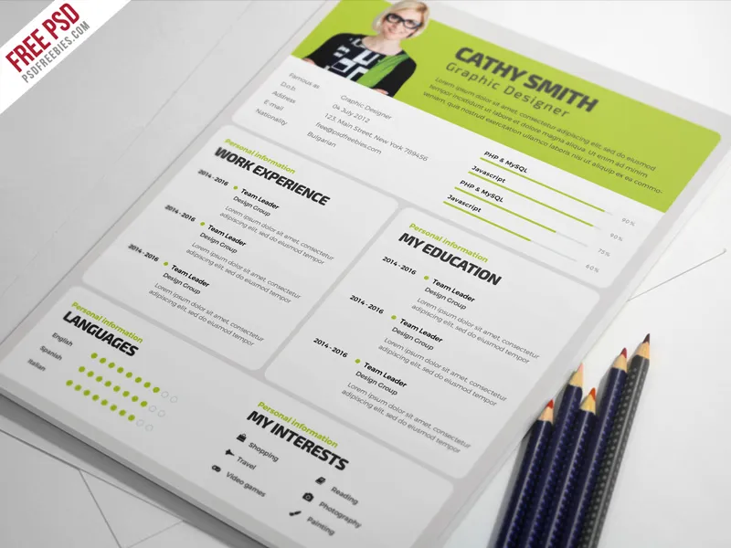 Designer Resume Template Free PSD