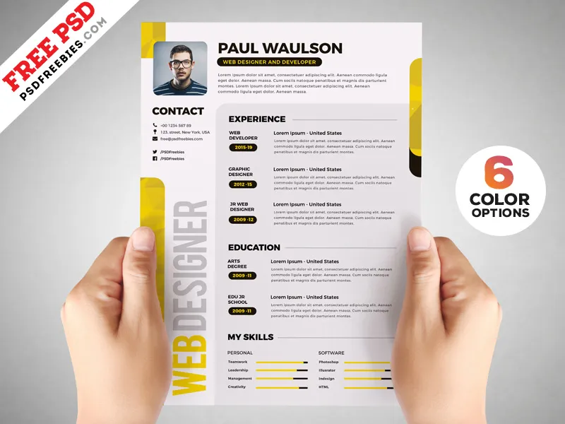 Designer Resume Template PSD Set