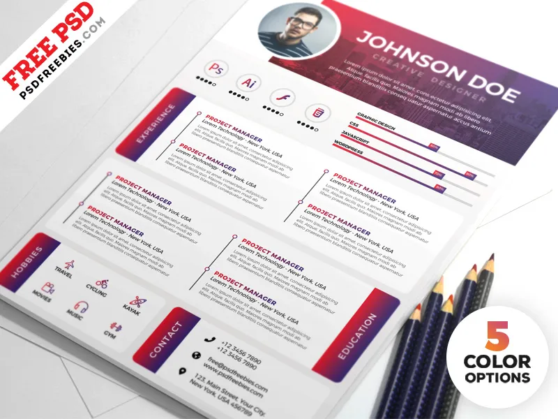 Designer Resume Templates Free PSD