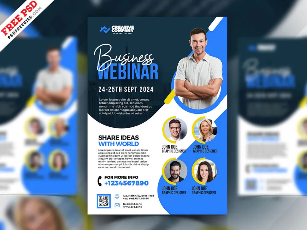 Digital Marketing Webinar Flyer PSD Template