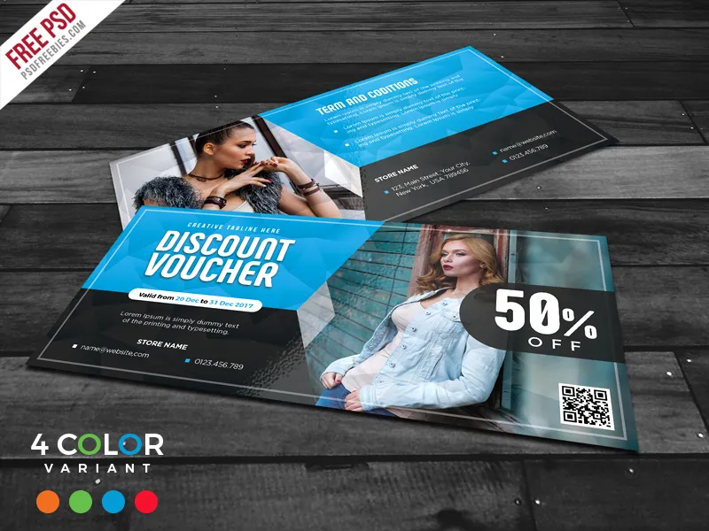 Discount Voucher Design Free PSD Bundle