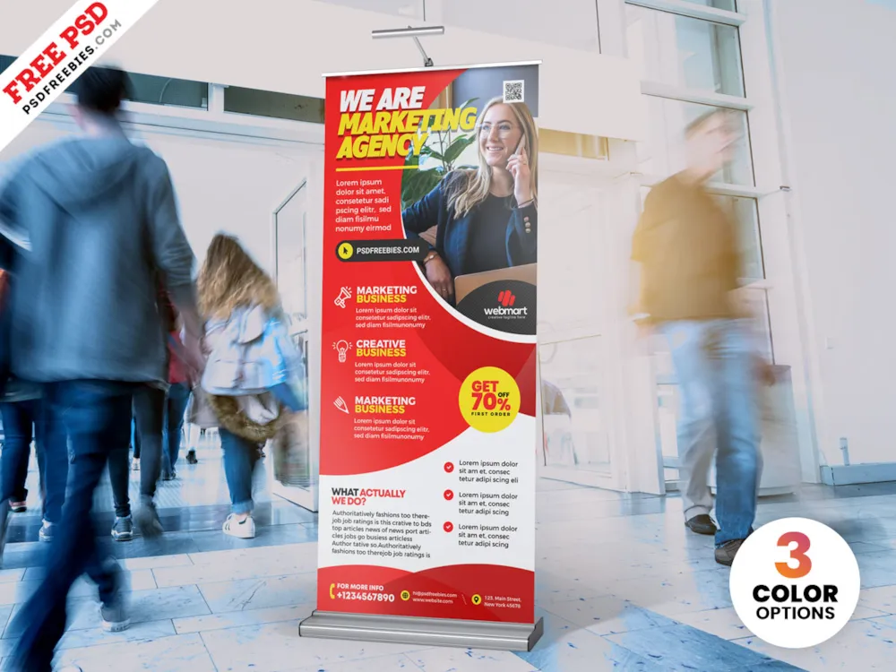 Elegant Business Roll Up Banner Template PSD