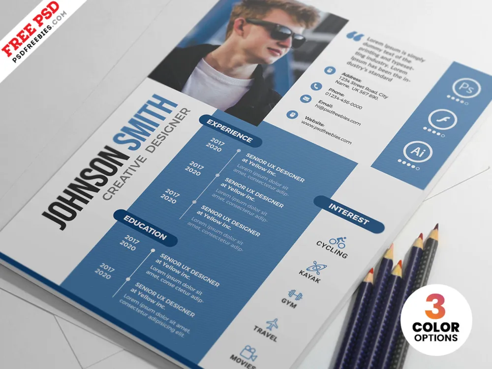 Elegant Minimalist Resume Design PSD