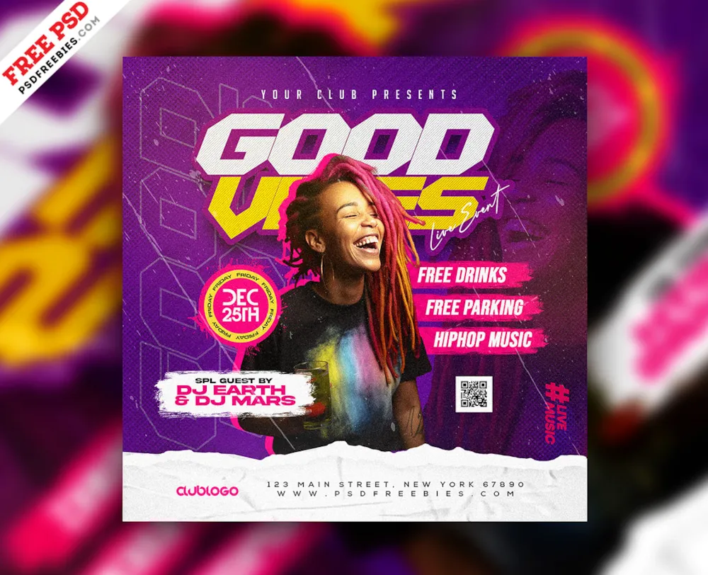 Exclusive Night Club Party Social Media Post PSD