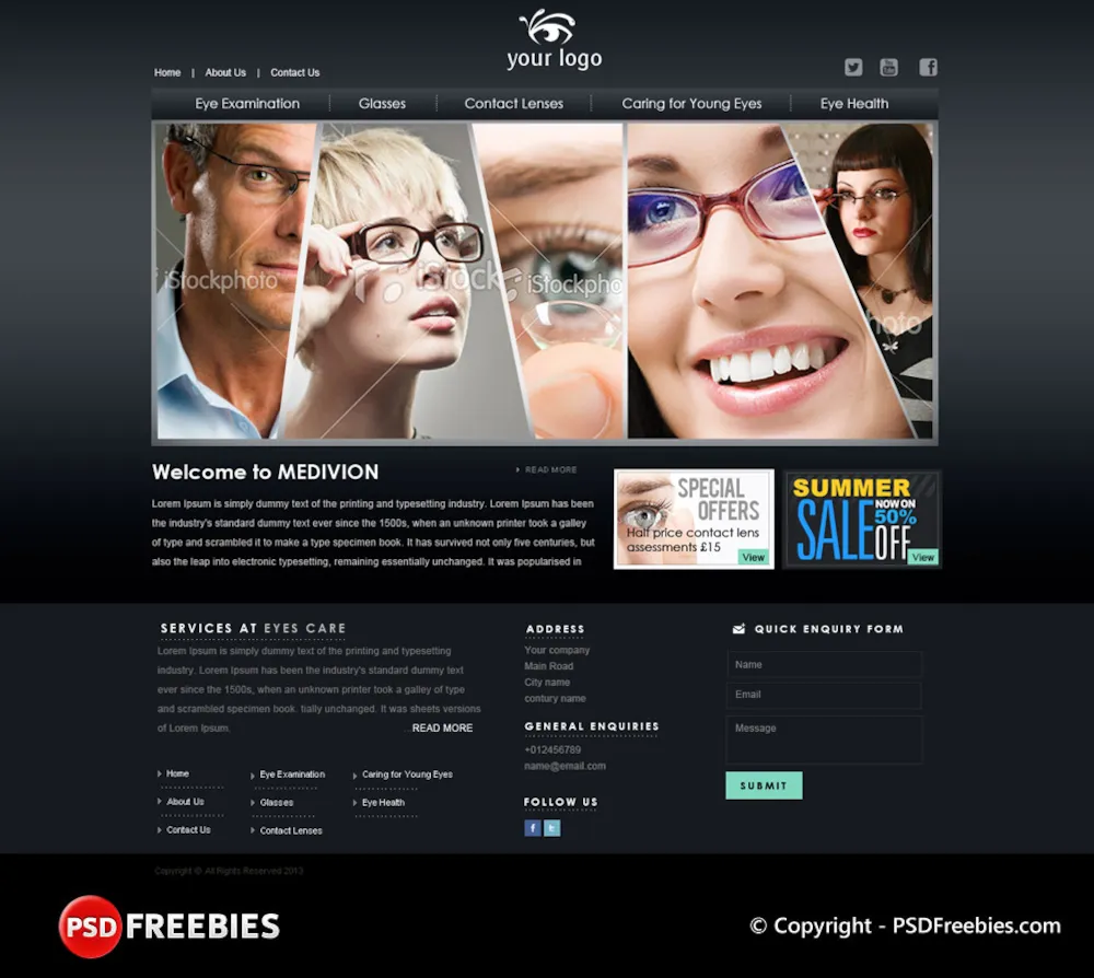 Eyes Care Center PSD Template