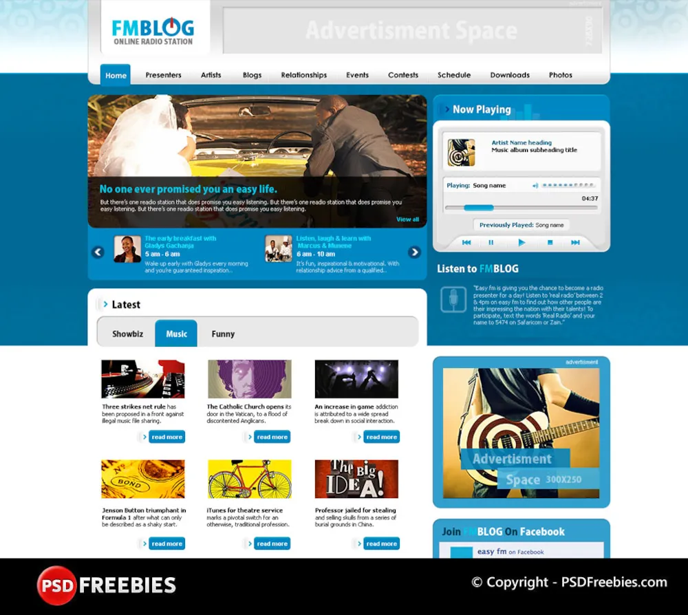FM Blog PSD Template