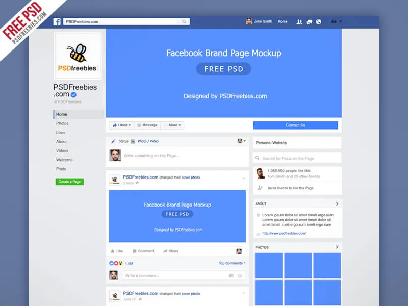 Facebook Mockup 2018 PSD Template