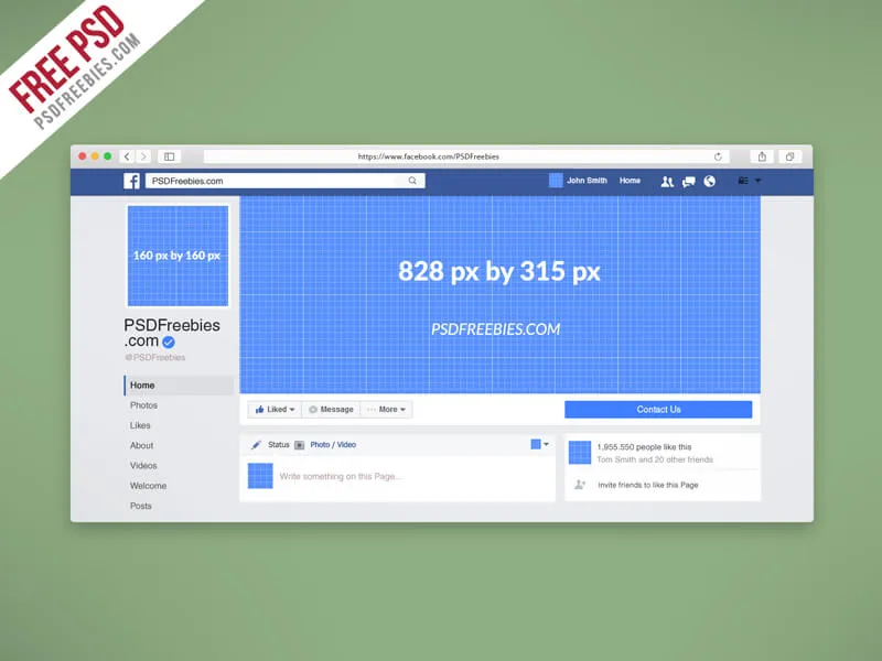 Facebook Page Mockup 2018 Free PSD