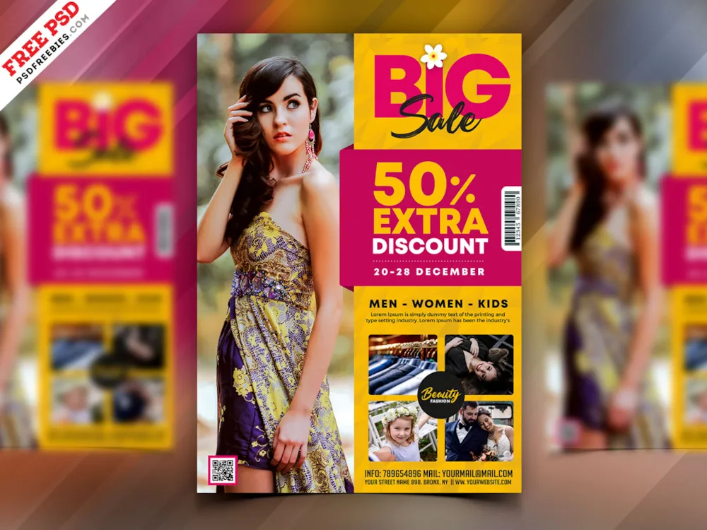 Fashion Big Sale Flyer Template PSD