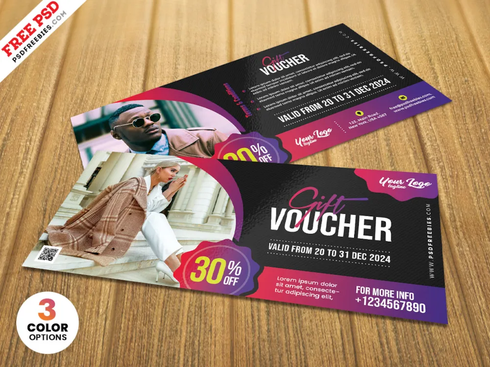 Fashion Brand Gift Voucher PSD Template