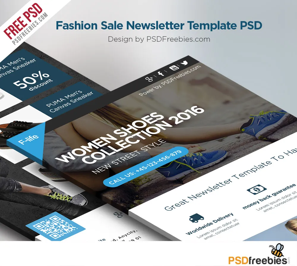 Fashion Sale Newsletter Free Template PSD