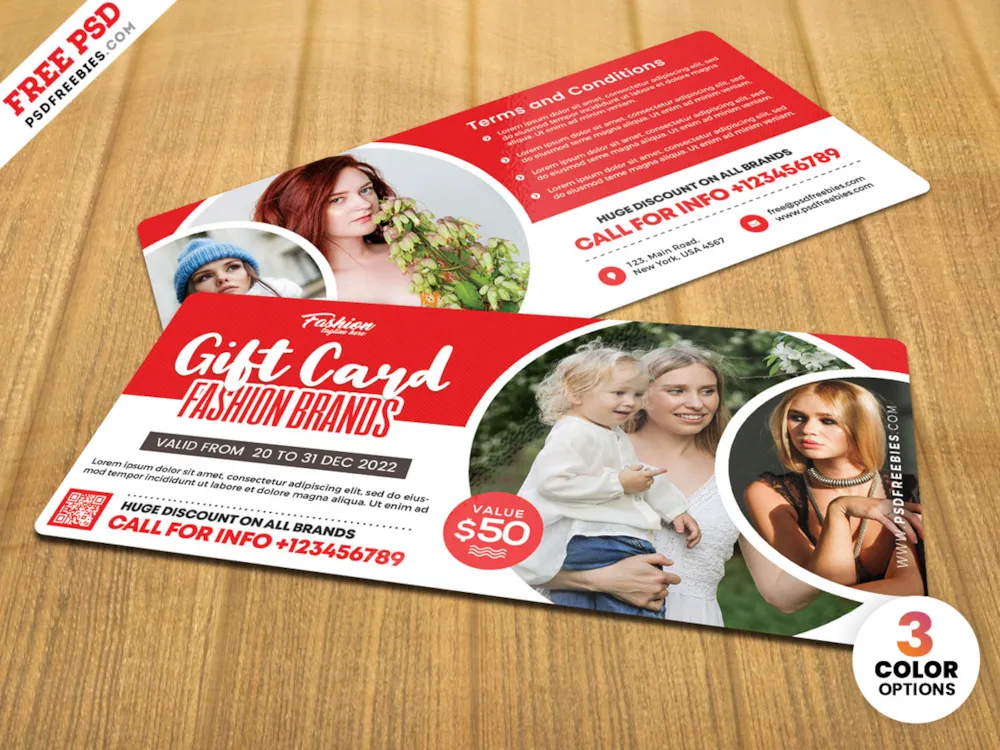 Fashion Store Gift Card PSD