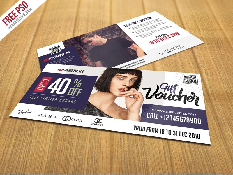 Fashion Store Gift Voucher Free PSD