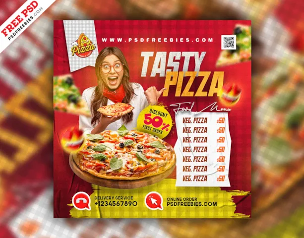 Fast Food Social Media Banner Post PSD