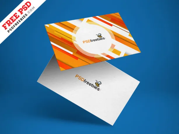 Free Floating Business Card Mockup PSD