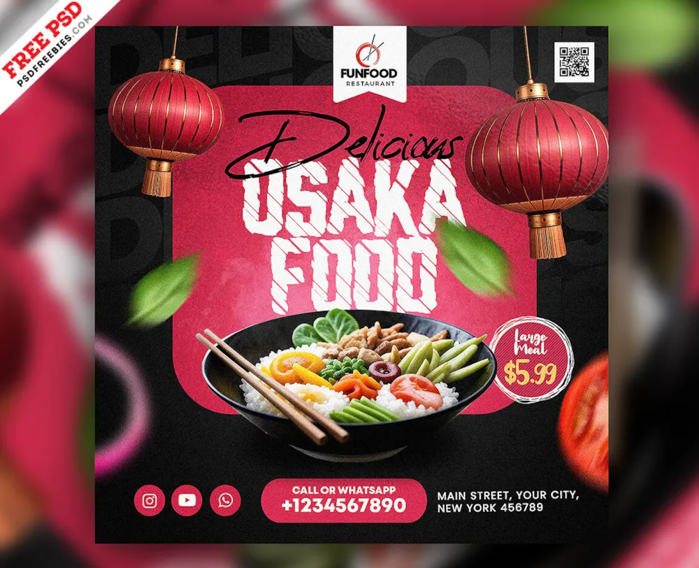 Food Business Promotion Social Media Post PSD
