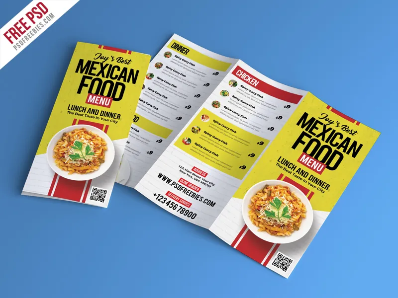 Food Restaurant Menu Brochure PSD