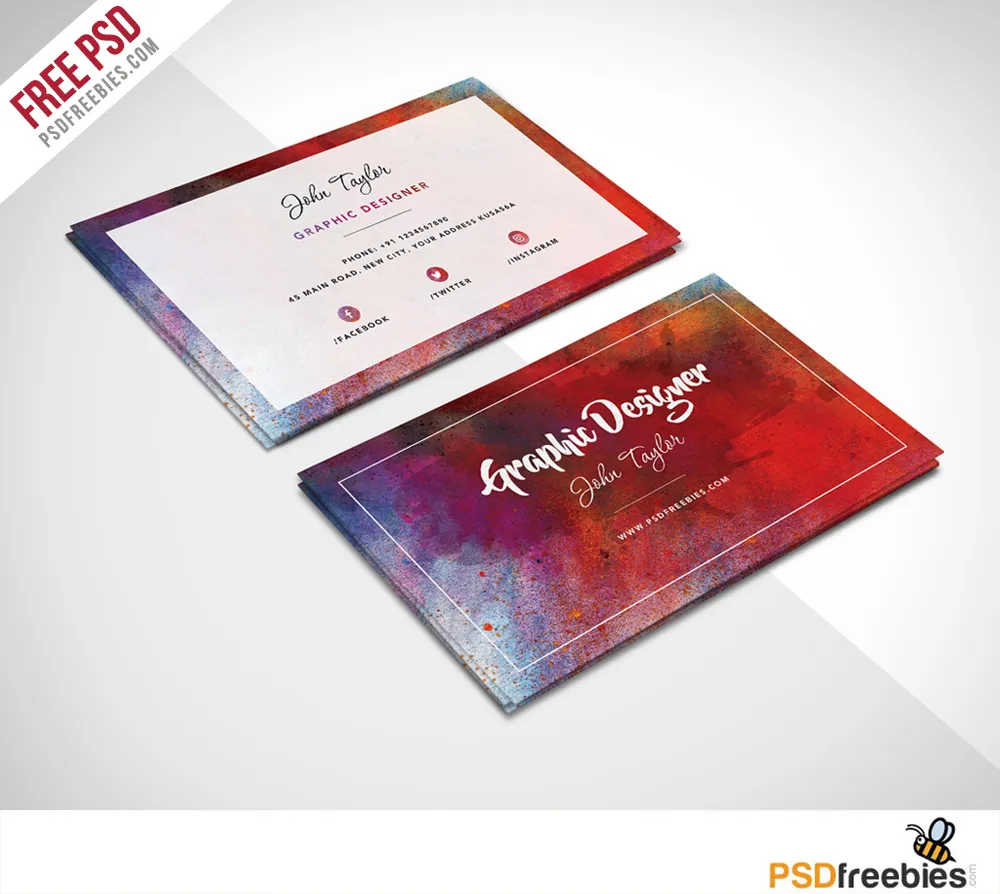 Free Abstract Business Card PSD Template