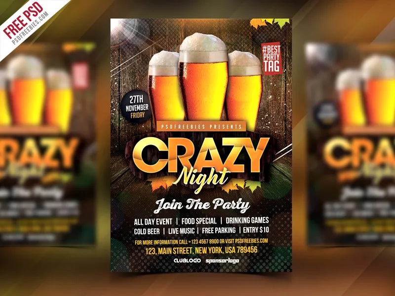 Free Club Party Flyer PSD Template
