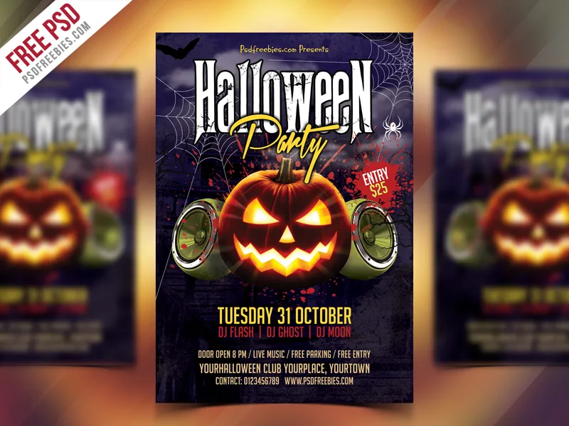 Free Halloween Party Flyer PSD