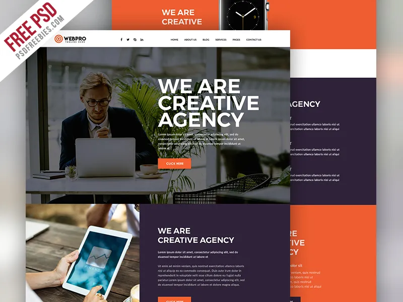 Free Modern Website PSD Template