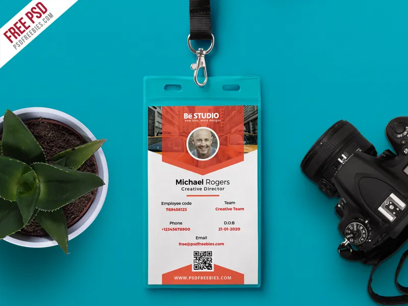 Free Office Identity Card PSD