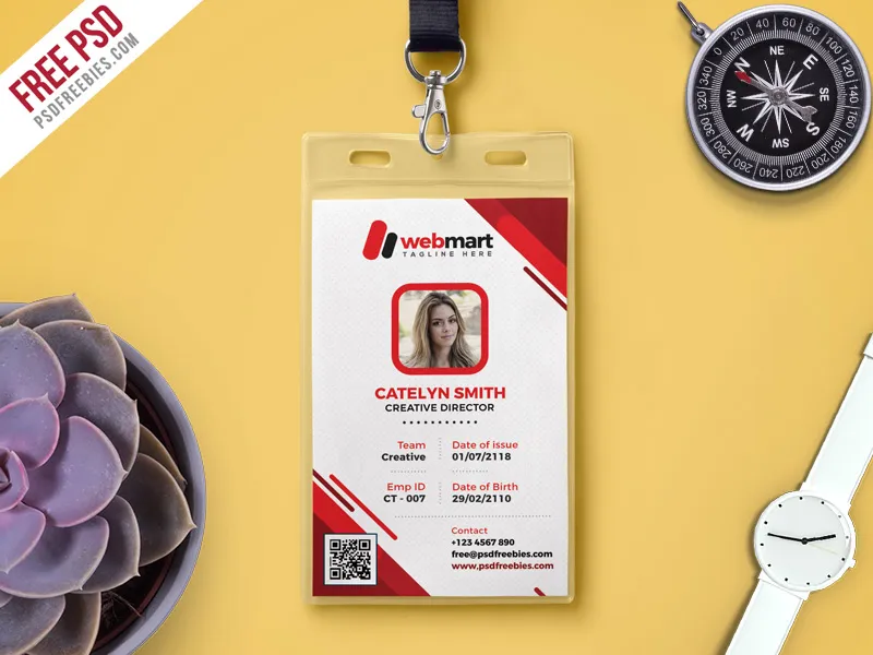 Free Photo Identity Card PSD Template