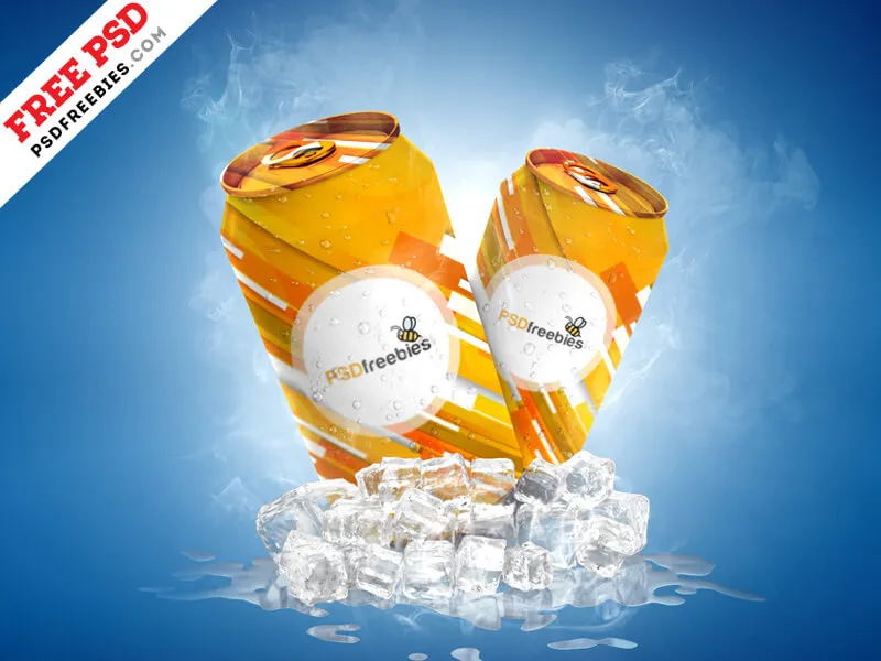 Free Soda Can PSD Mockup
