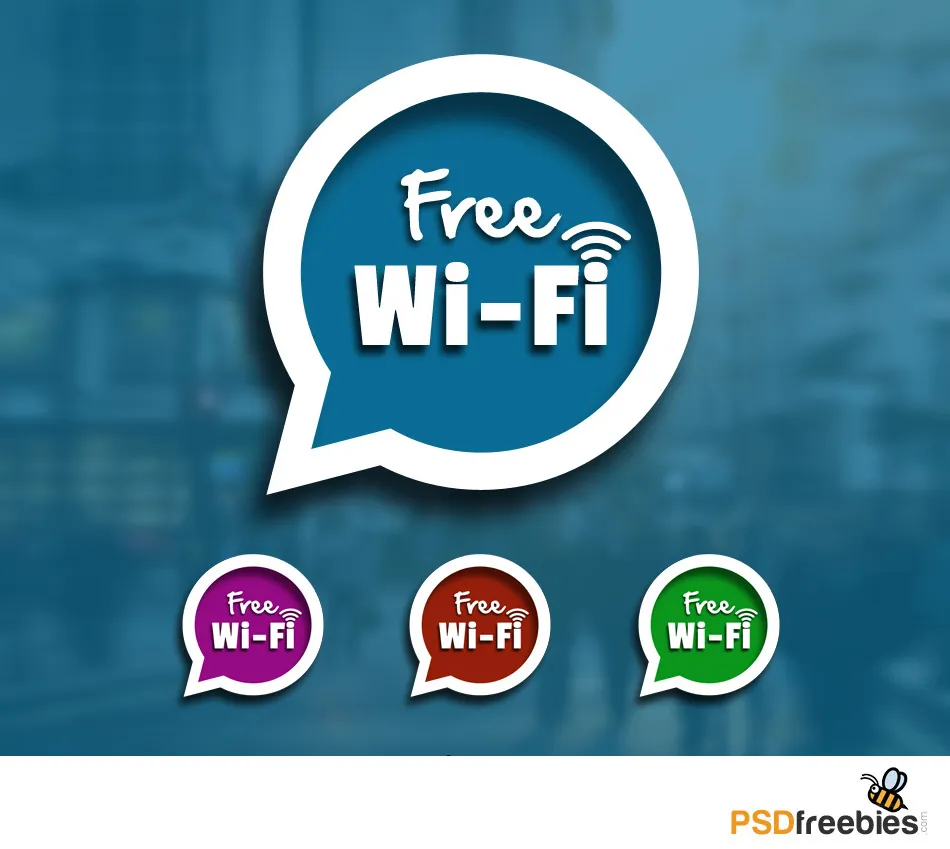 Speech Bubble with free WIFI sign PSD