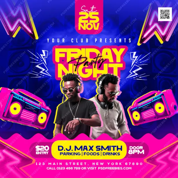 Friday Chillout Party Post Design PSD