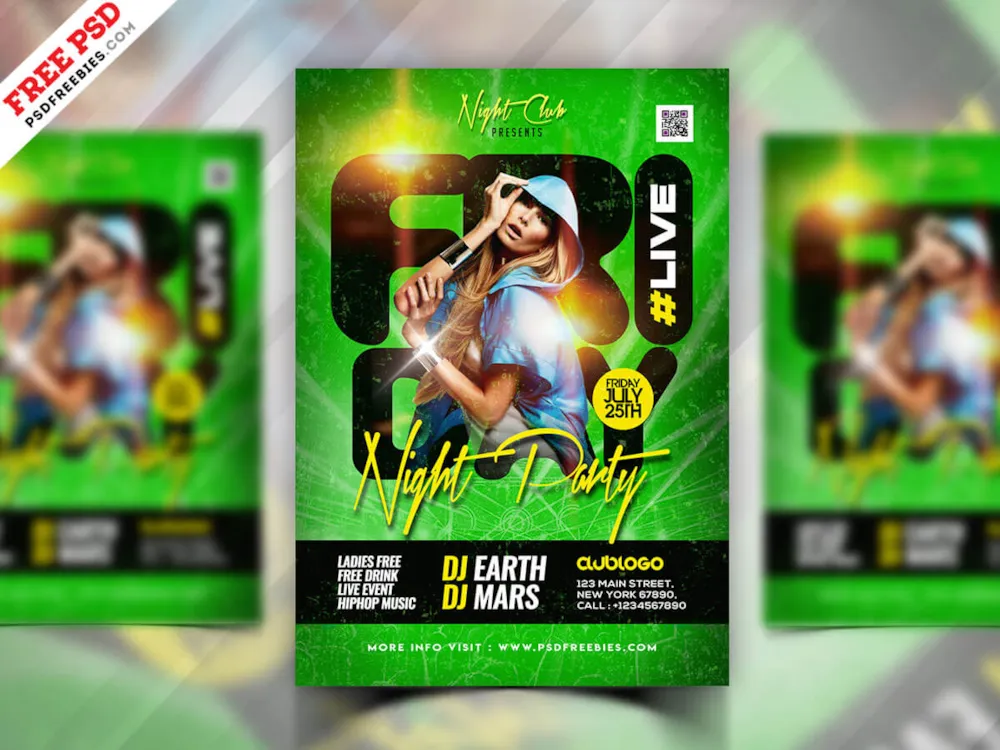Friday Live Event Party Flyer PSD Template