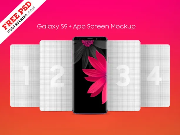 Galaxy S9 Plus App Screen Mockup Free PSD
