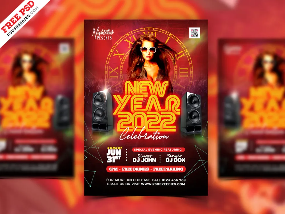 Gorgeous New Year 2022 Party Flyer PSD
