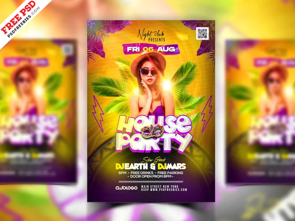 Grand House Party Flyer PSD Template