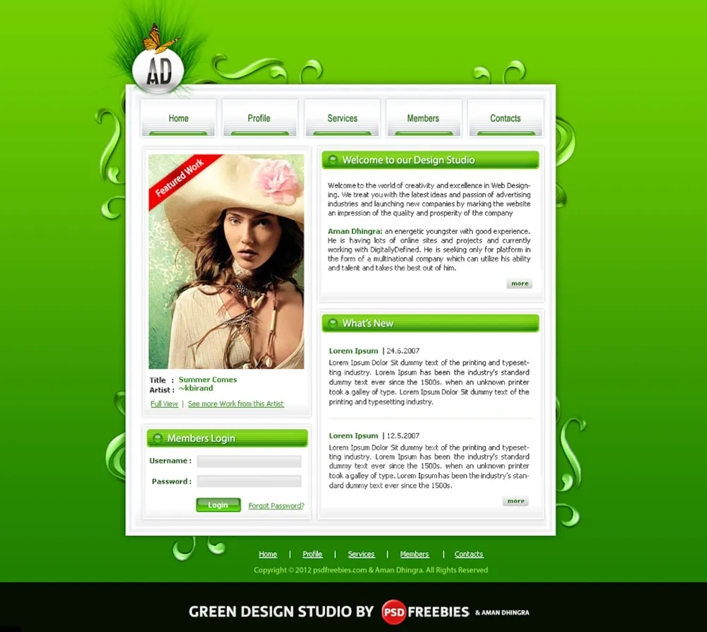 Green Design Studio PSD Template
