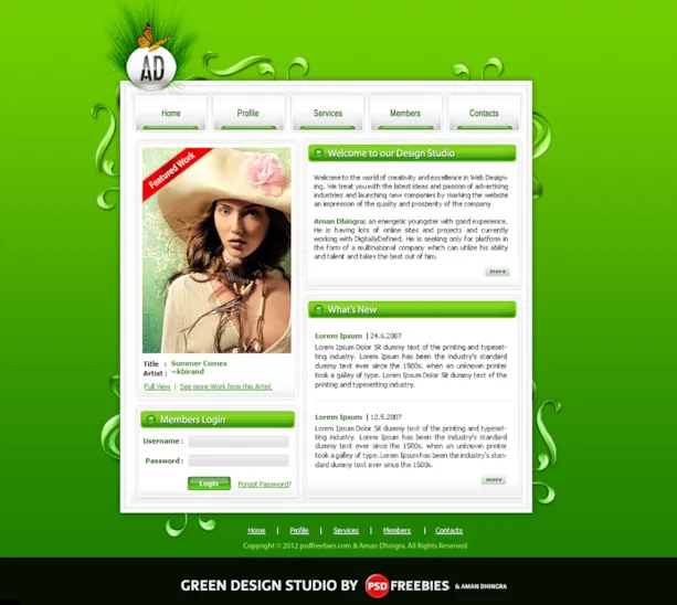 Green Design Studio PSD Template