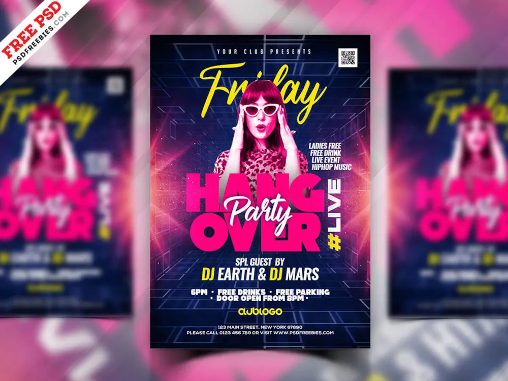 Hangover Party Flyer PSD Template