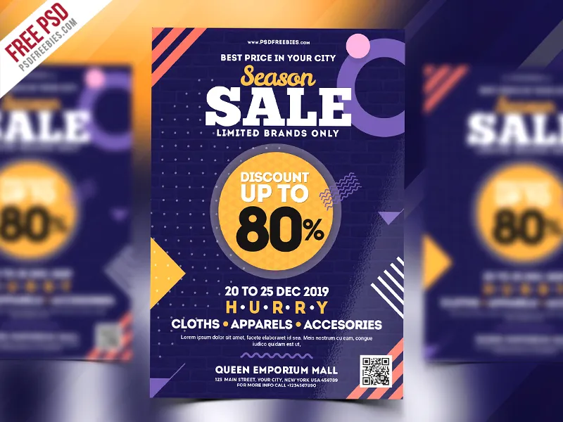 Holiday Season Sale Flyer Free PSD